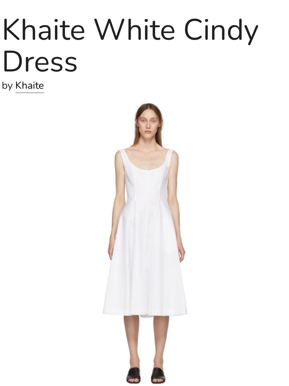 KHAITE White Sleeveless Midi Dress